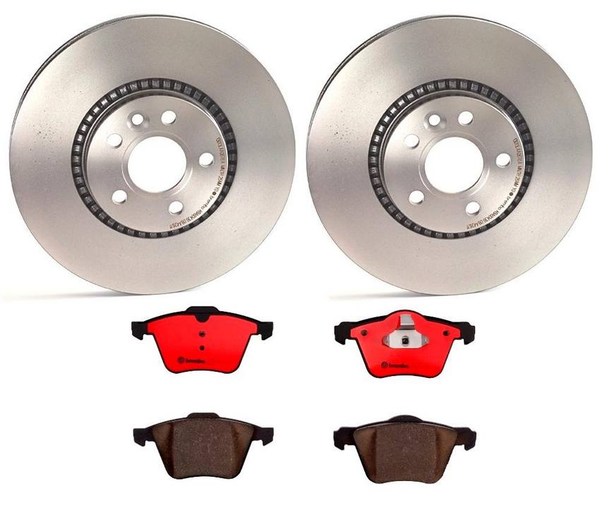 Volvo Brakes Kit - Brembo Pads and Rotors Front (316mm) (Ceramic) 31200229 - Brembo 1535646KIT